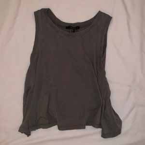 forever 21 open back cropped tank army green